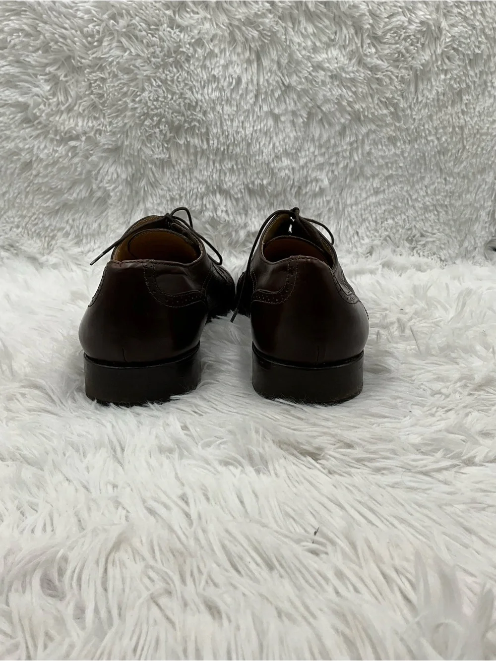 Vito Rufolo Oxford 9.5 Brown Leather Brogue Cap Toe Shoes Made in Italy